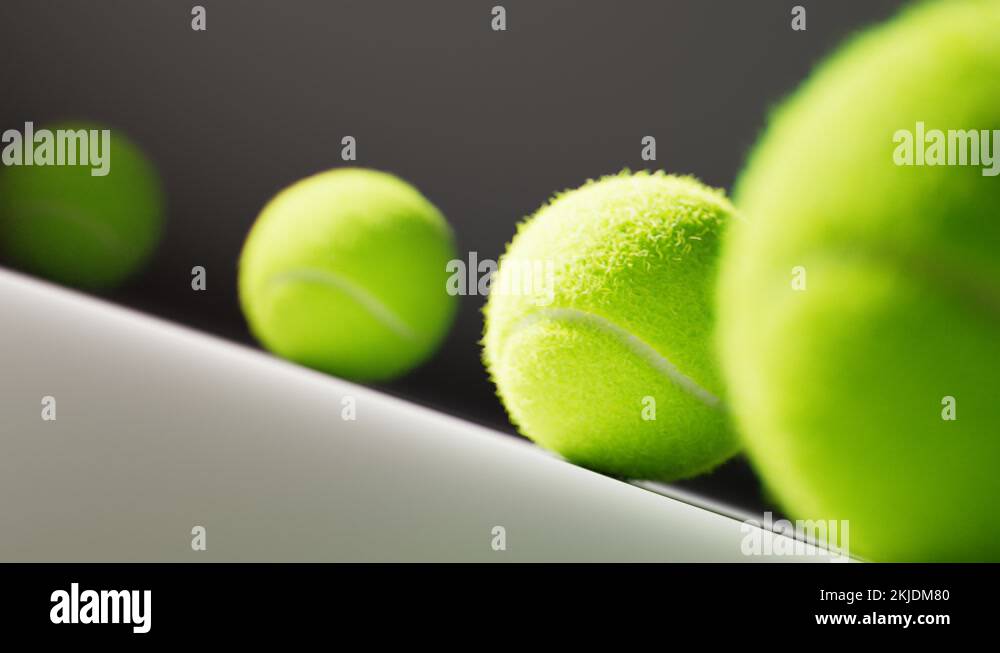 Seamless looping animation of supply of tennis balls. Equipment for tennis. 4KHD Stock Video
