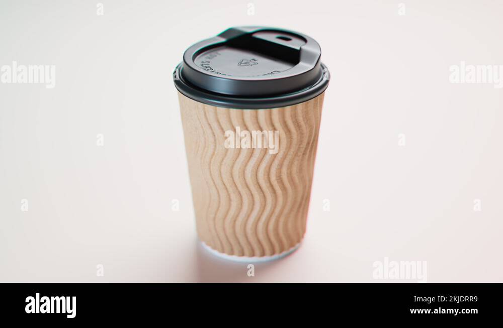 Seamless looping animation of slowly spinning around paper cup ...