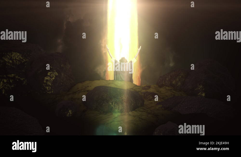 Prophet Moses Prays to God in the Form of the Pillar of Fire Stock Video Footage Alamy