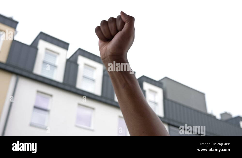 The raised fist or the clenched fist is a hand gesture symbol of
