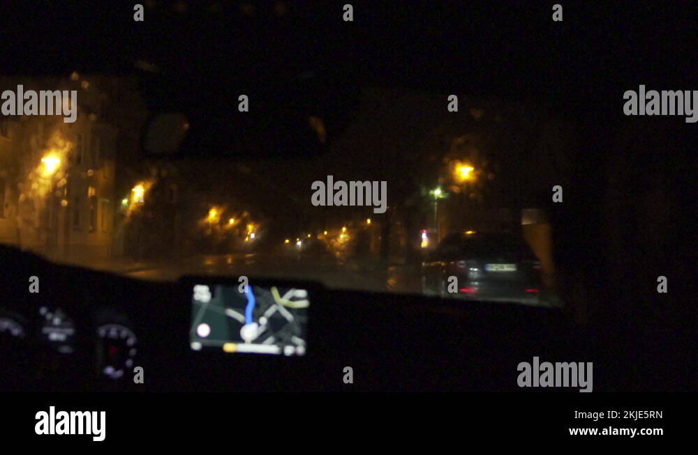 Lightning seen from the inside of a car, heavy rain during thunder storm Stock Video Footage Alamy