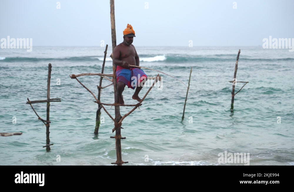 Traditional stilt fisherman in sri lanka Stock Videos & Footage - HD ...