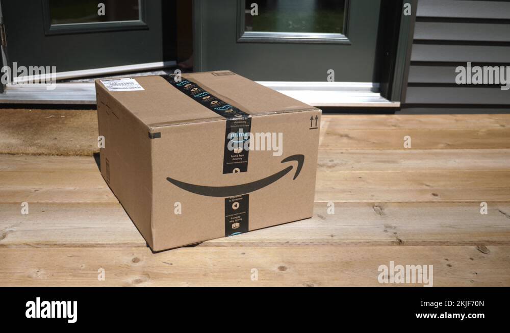Woman front porch delivery Stock Videos & Footage HD and 4K Video
