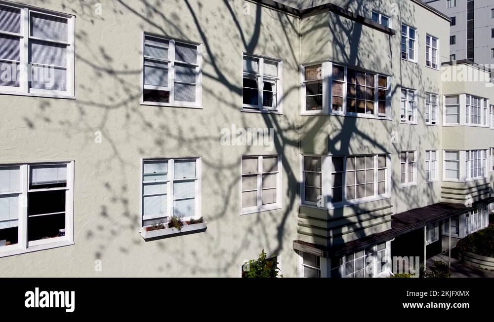 Vintage Apartment Buildings that were built in the 1950s. Quiet town