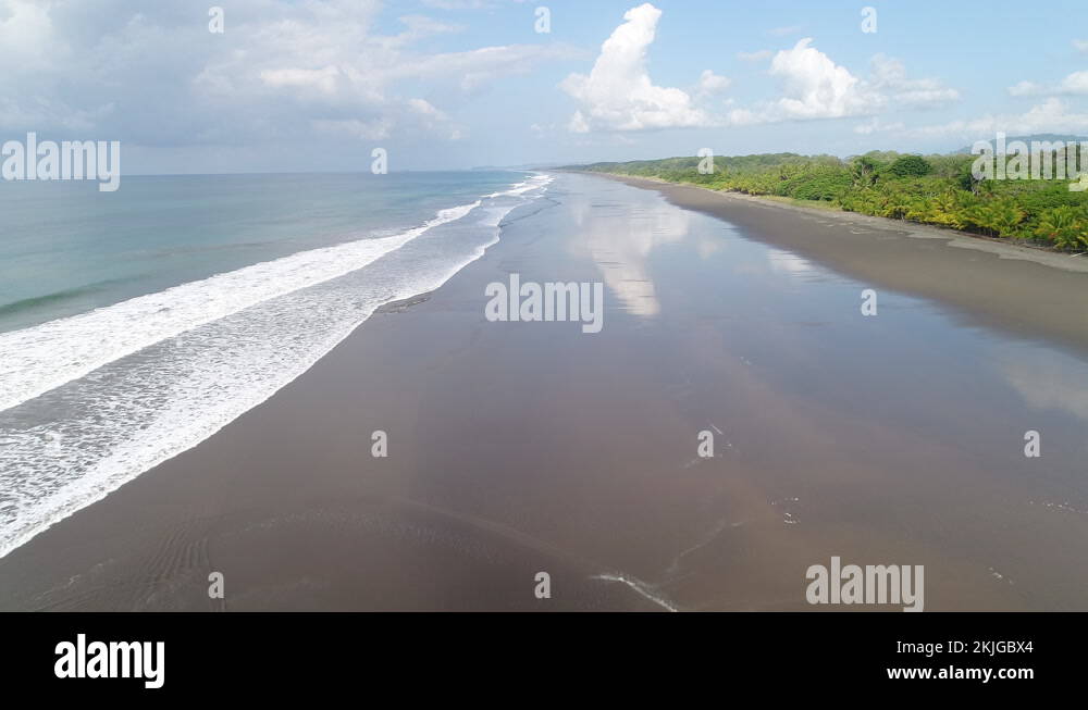 Costa Rica Aerial of Playa Matapalo Beach. Tourist destination and vacation Stock Video Footage