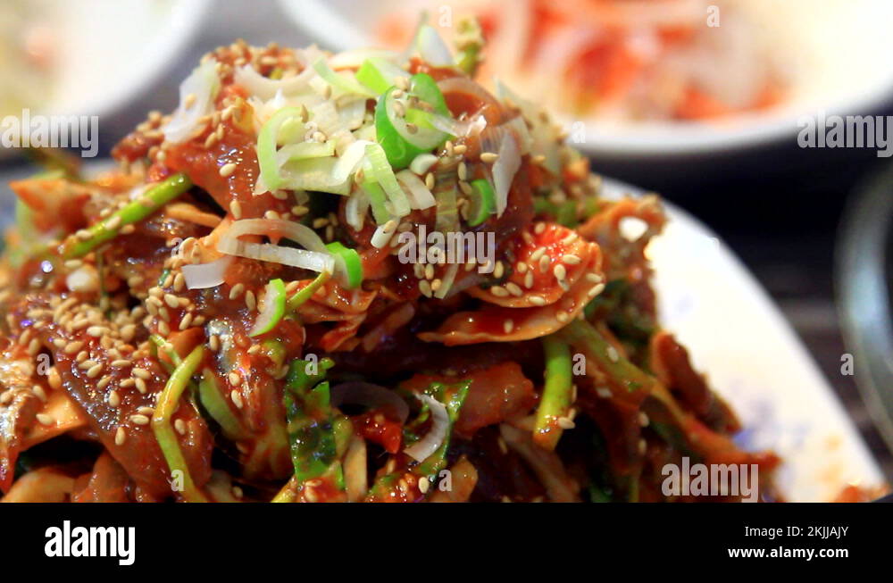 Roasted Anchovy is traditional Korean food. Gijang, Busan, Korea Stock