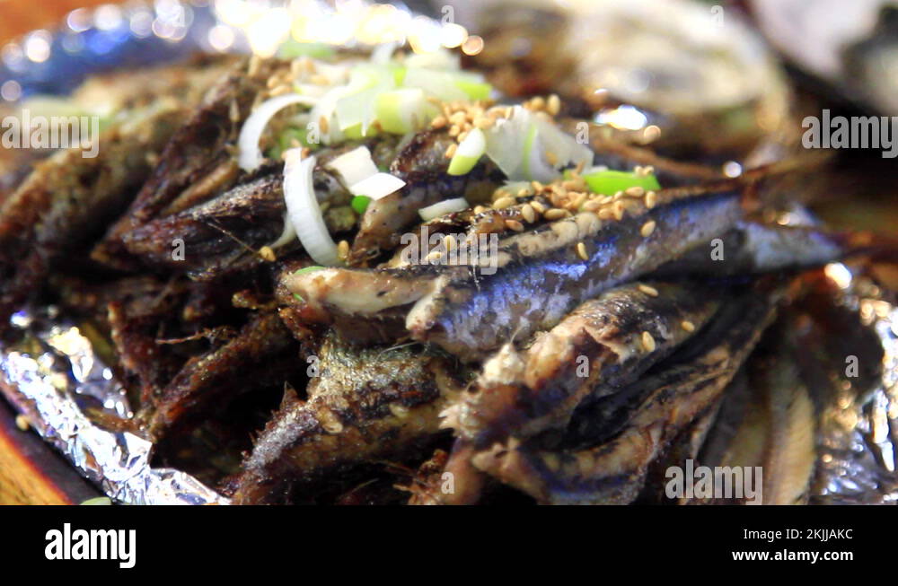 Roasted Anchovy is traditional Korean food. Gijang, Busan, Korea Stock