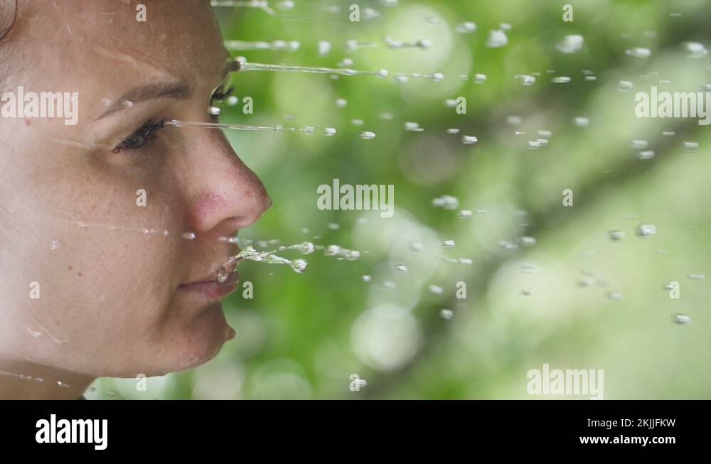 Skin Dehydration on Female's Face. Process of Skin Dried and Dewatering