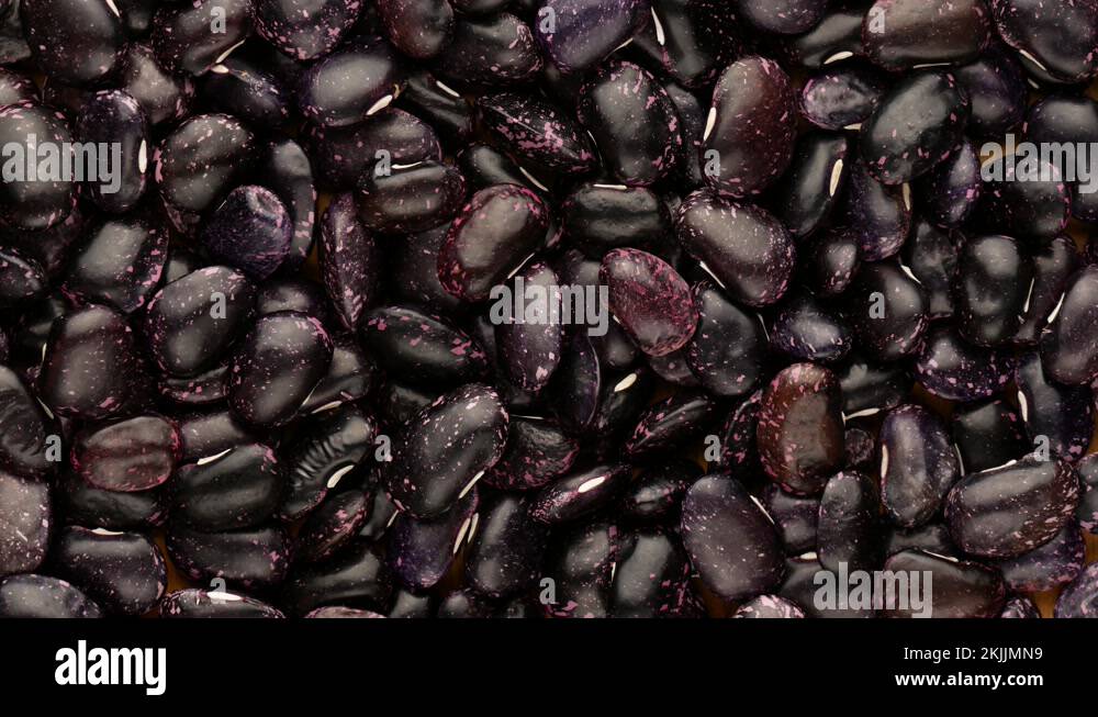 Black beans with white spots, top view Stock Video Footage Alamy