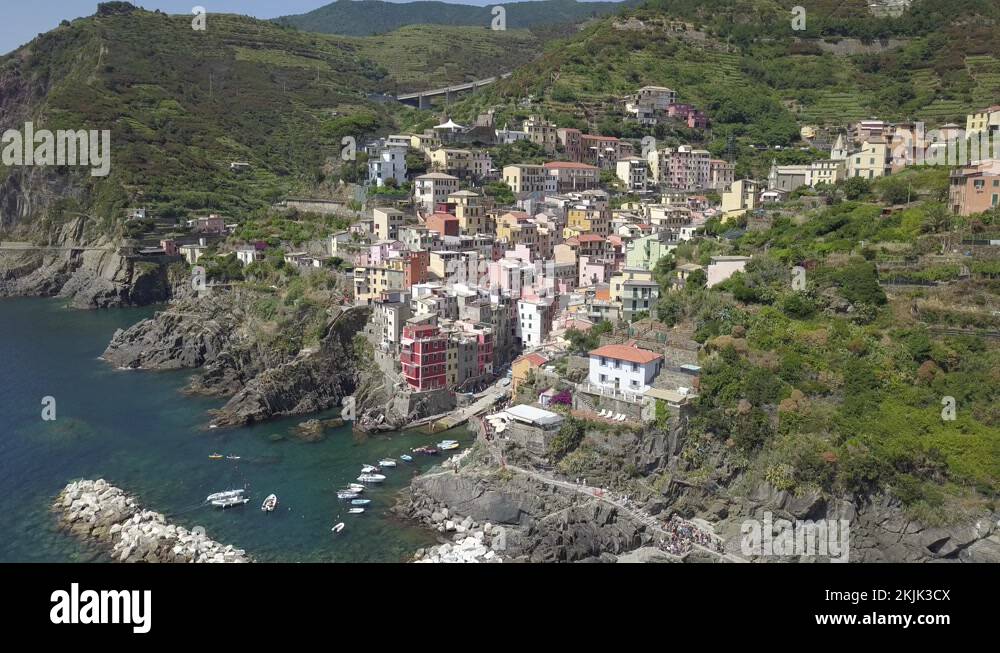 Riomaggiore Cinque Terre Drone Footage Italy Stock Video Footage - Alamy