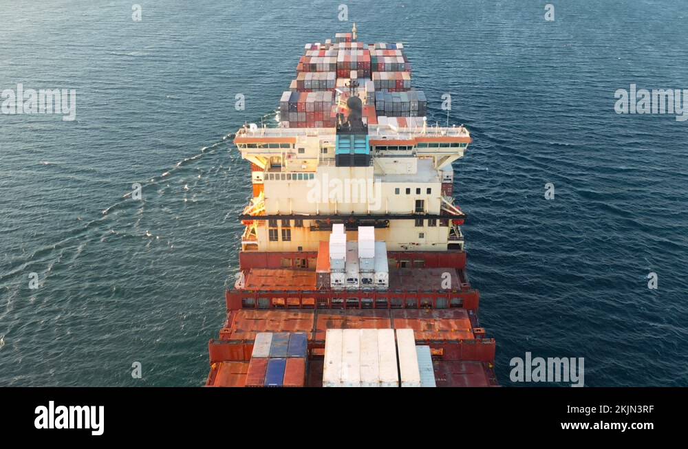 Funnel exhaust gases from diesel engine of a container ship Marine air