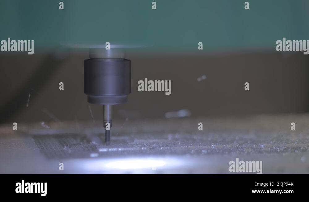 Automated cnc turning milling machine cutting metal workpiece with ...