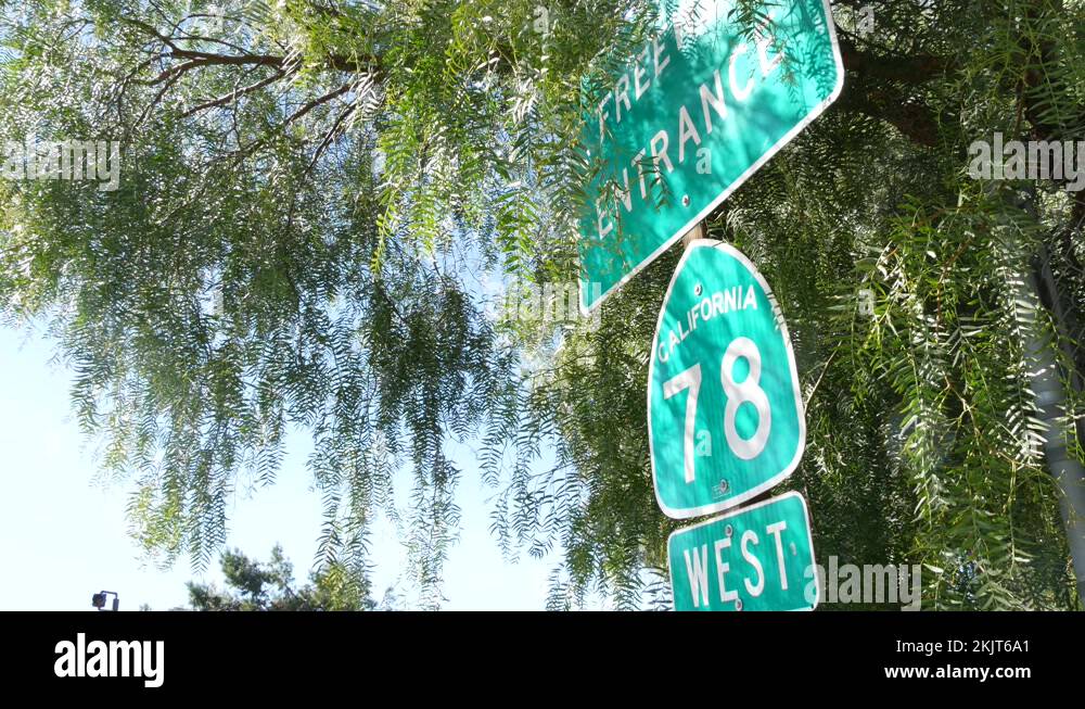 California road sign highway interstate signage direction Stock Videos