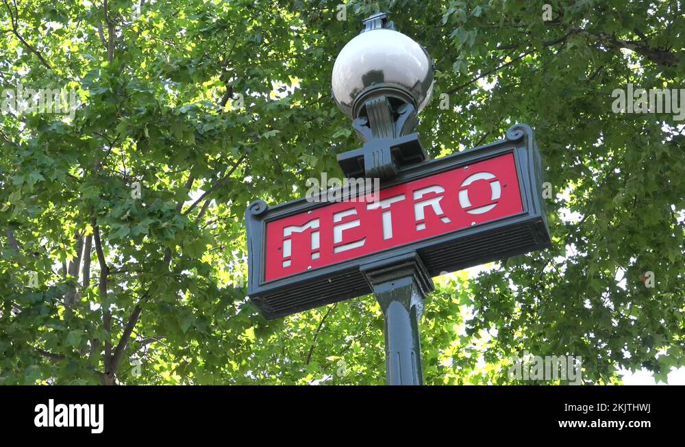 Paris Metro Sign, Public Transport Subway Metropolitan Signage, French