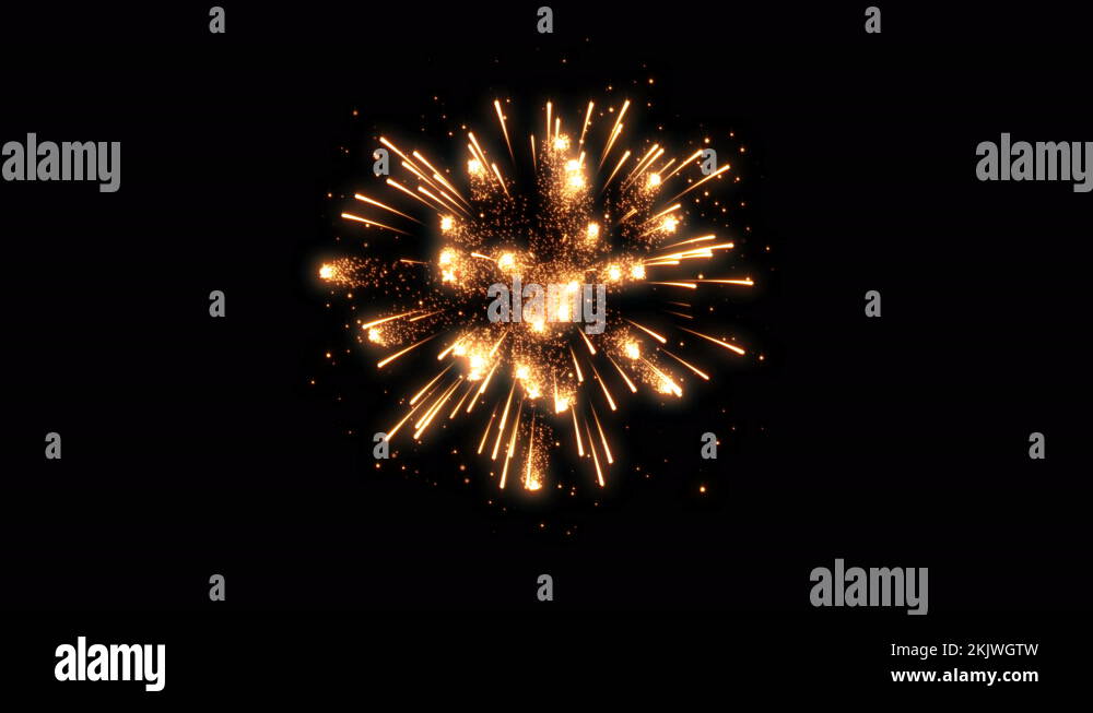 8k Shining fireworks show, glowing and sparkling lights in the night