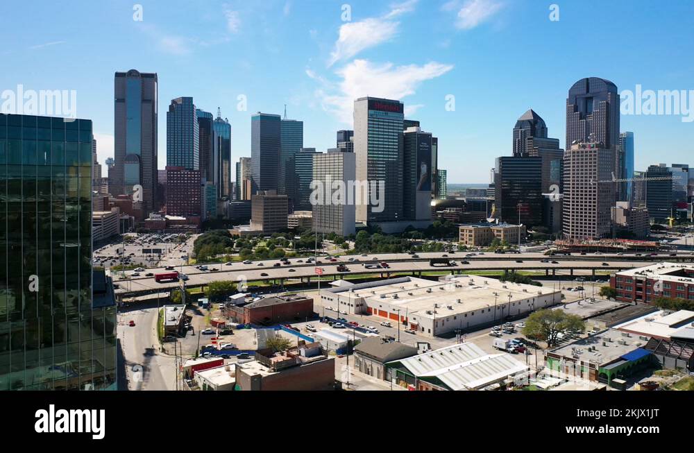 4K Dallas Texas Skyline Aerial Flying Drone Aircraft Drones Dallas
