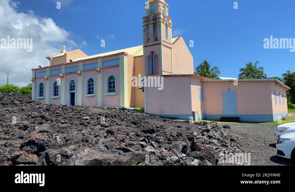 Notre Dame des Laves, a catholic church on Réunion island Stock Video