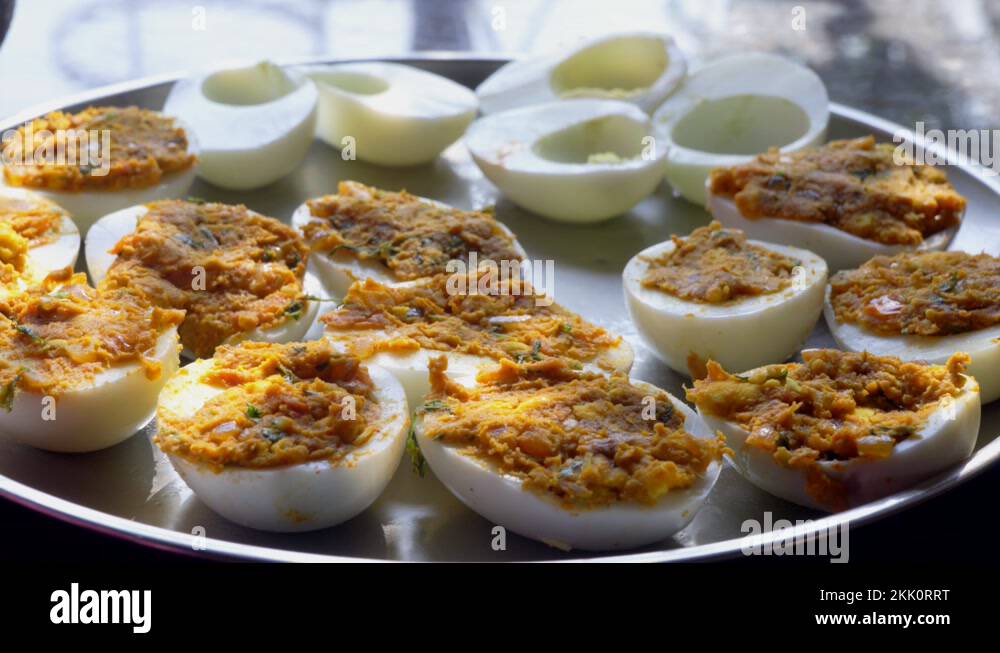 filling eggs stuffing boiled egg plate full mom cooking homemade