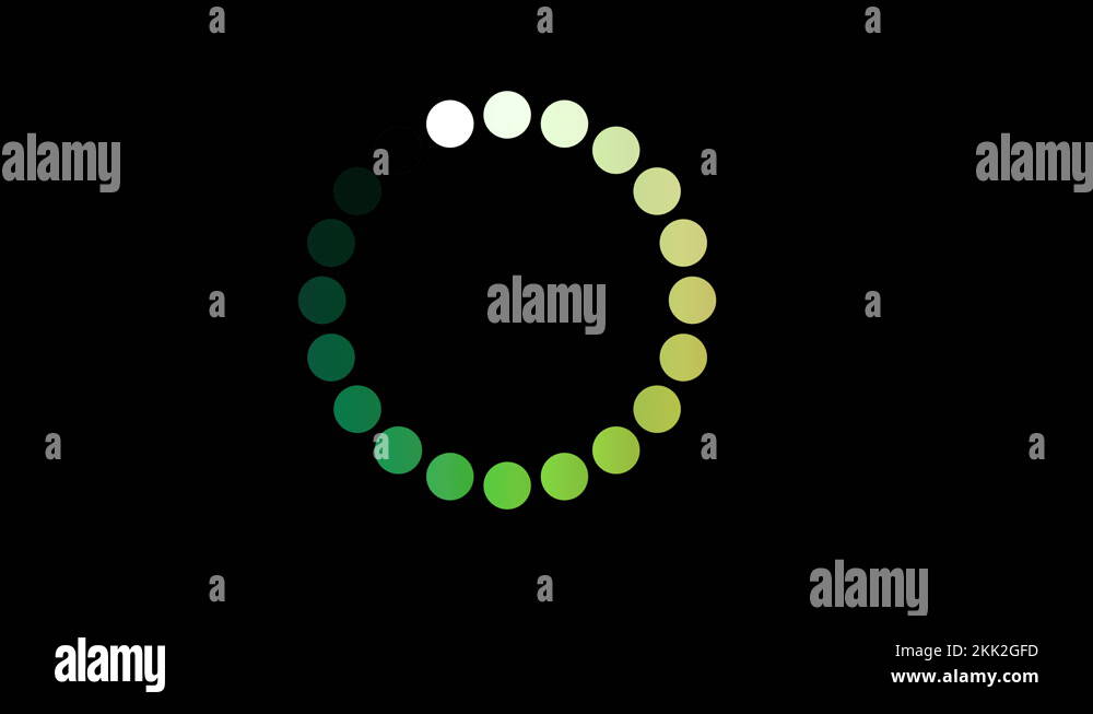 Looped gradient loading circle icon animation against black background