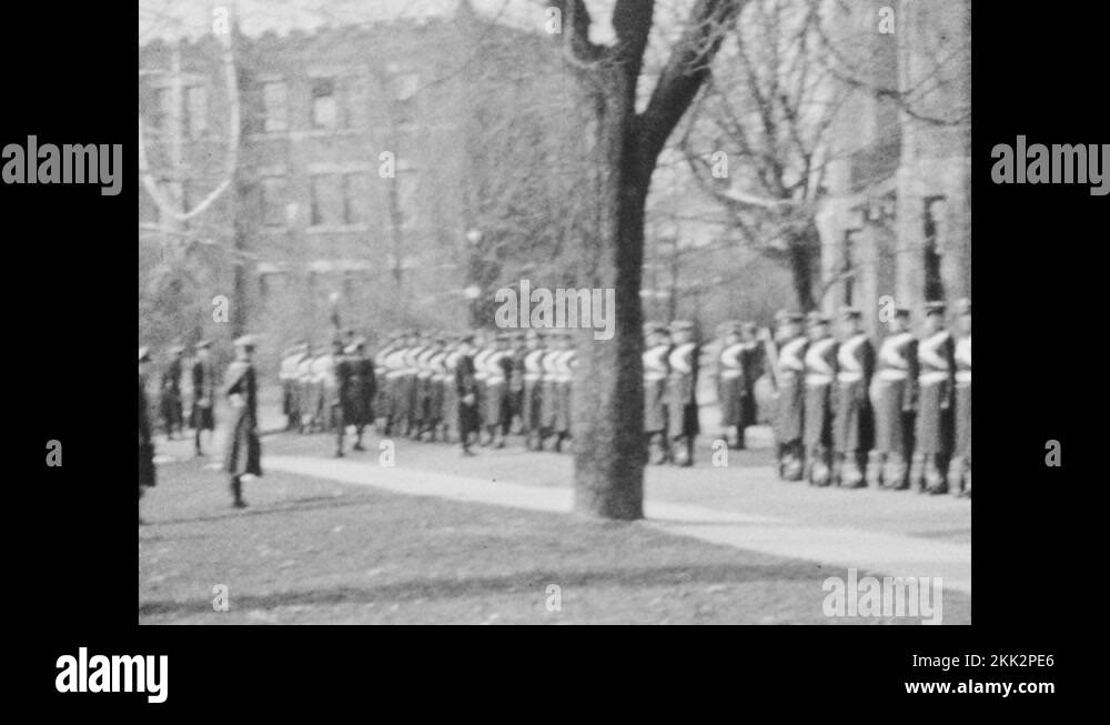 1930s Culver Military Academy cadets visit with family members before