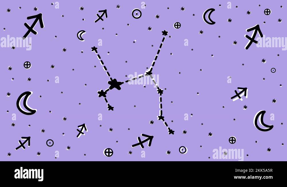 Stop motion hand drawn animation of Sagittarius zodiac sign symbol and ...