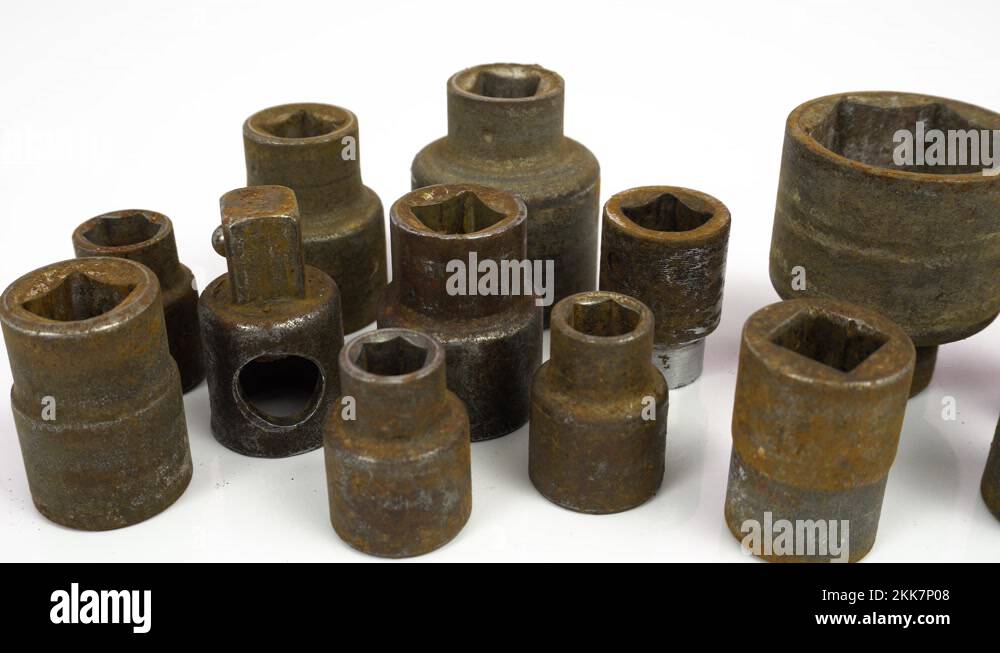 Socket sleeve heads, tools for loosening and tightening nuts. Old