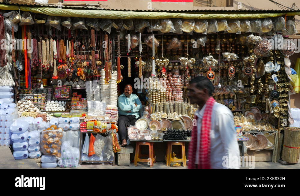 Souvenir shop varanasi india Stock Videos & Footage HD and 4K Video
