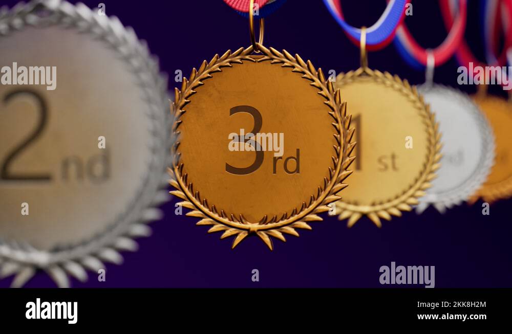 Gold silver bronze medal set Stock Videos & Footage HD and 4K Video