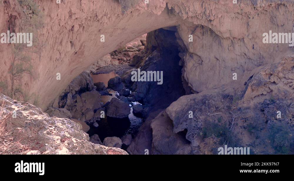 Travertine natural bridge Stock Videos & Footage HD and 4K Video