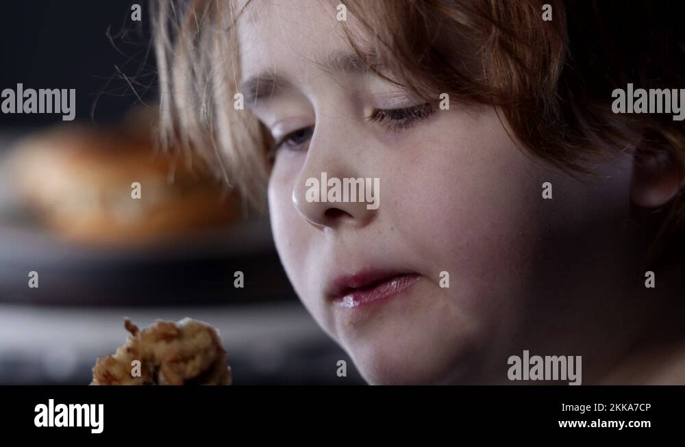 Little girl eating breaded chicken Stock Videos & Footage HD and 4K