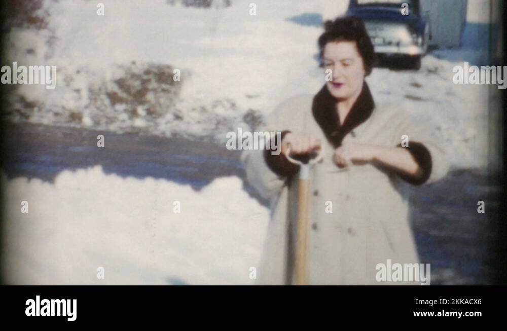 Husband Throws Snow Balls At Wife Shovelling Driveway1960 Vintage 8mm