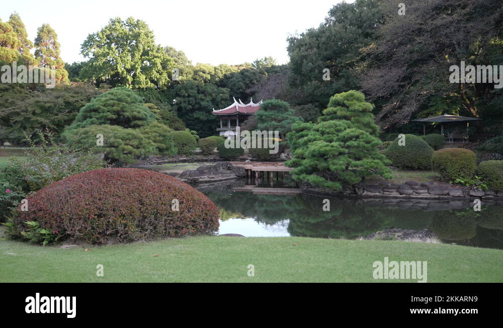 Traditional Japanese Tea House In A Beautiful Garden Inside The