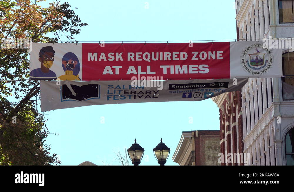 Mask Required Zone at all times downtown Salem 4k Stock Video Footage Alamy