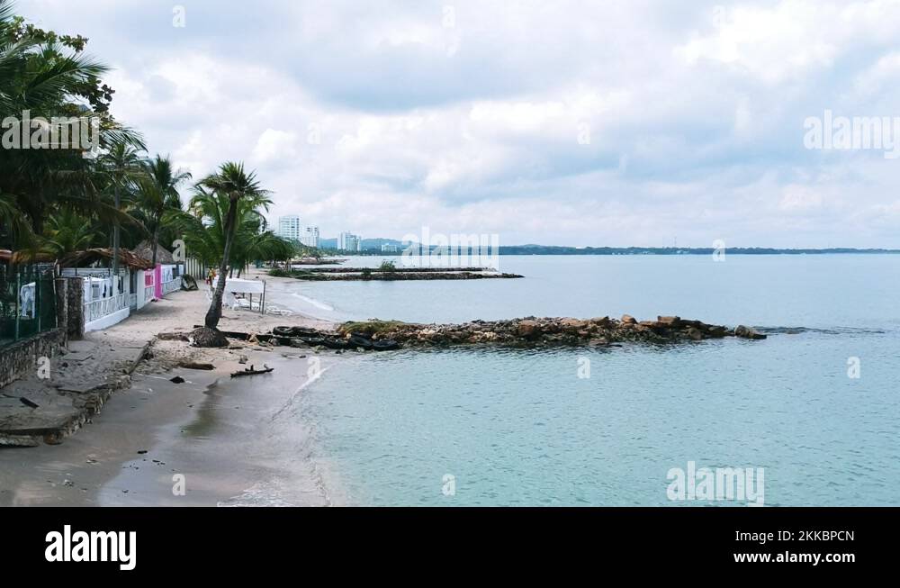 Beautiful Gulf of Morrosquillo beaches , Colombian Caribbean. Calm sea ...