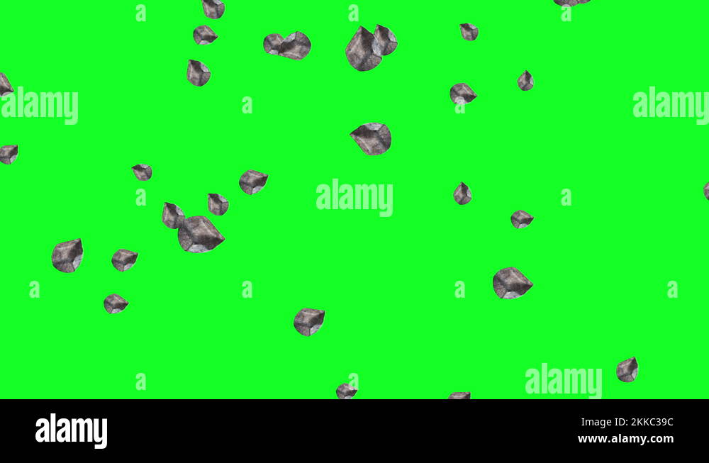 rocks stone debris concrete particles falling demolition collapse green