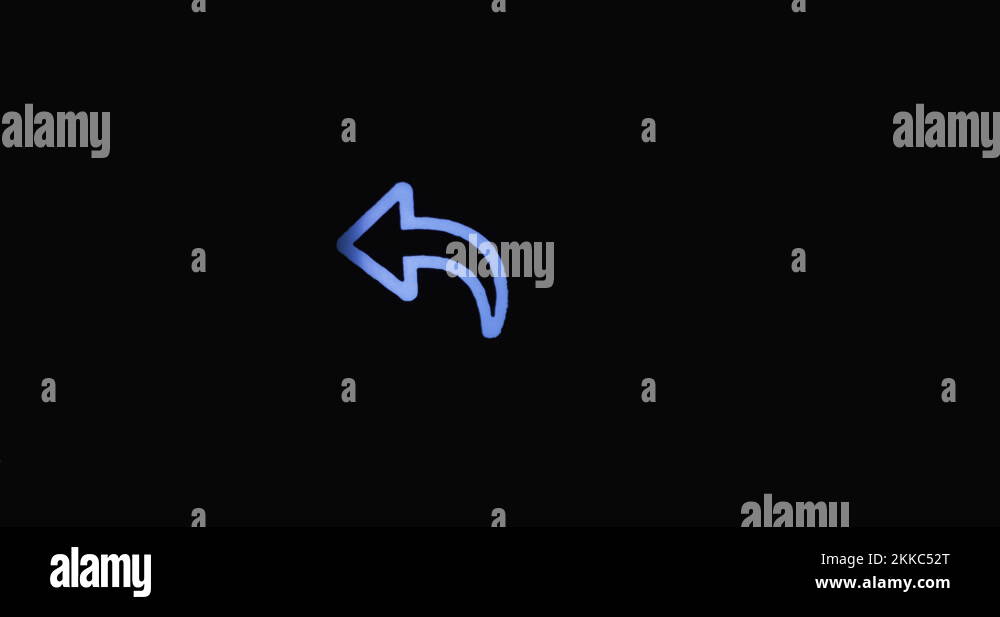 Flashing arrow icon on a black background. Flashing blue symbol Stock