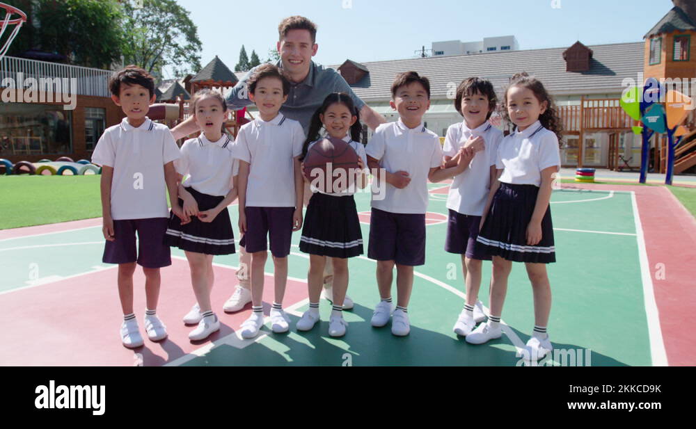 Children playing basketball in kindergarten Stock Videos & Footage HD