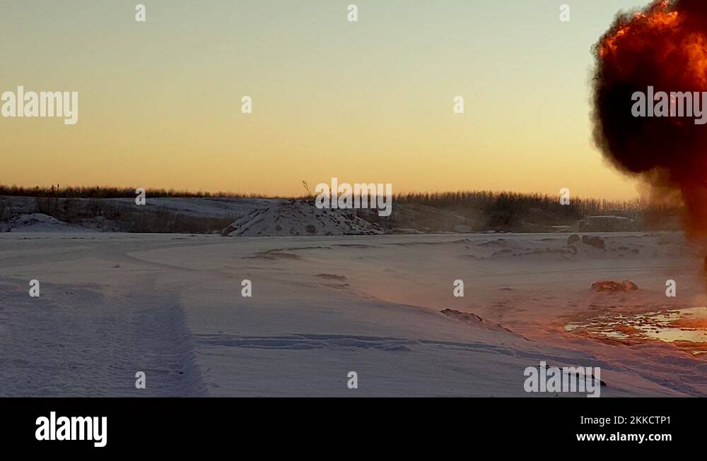 Huge raging fire fills the sky as an oil spill caught on fire and