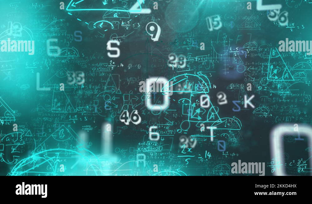 Number Tapping Animation Digital animation of multiple changing numbers and alphabets against ...