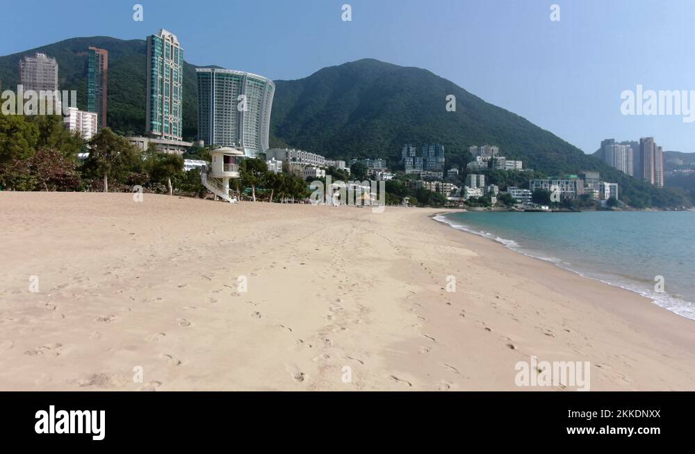 Empty public beach in Hong Kong due to Covid19 lockdown guidelines ...