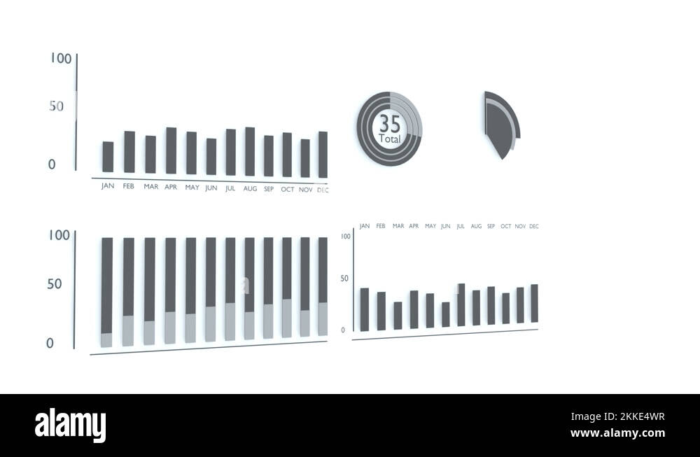 animated infographics 3d visualization of graphs Stock Video Footage