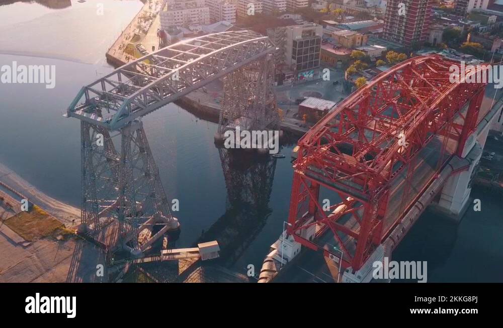 Puente de la Boca (Boca Bridge), in Buenos Aires. Flying on top