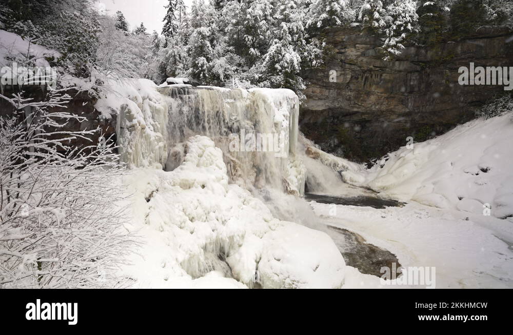 Blackwater Falls in state park in Davis, West Virginia in the winter
