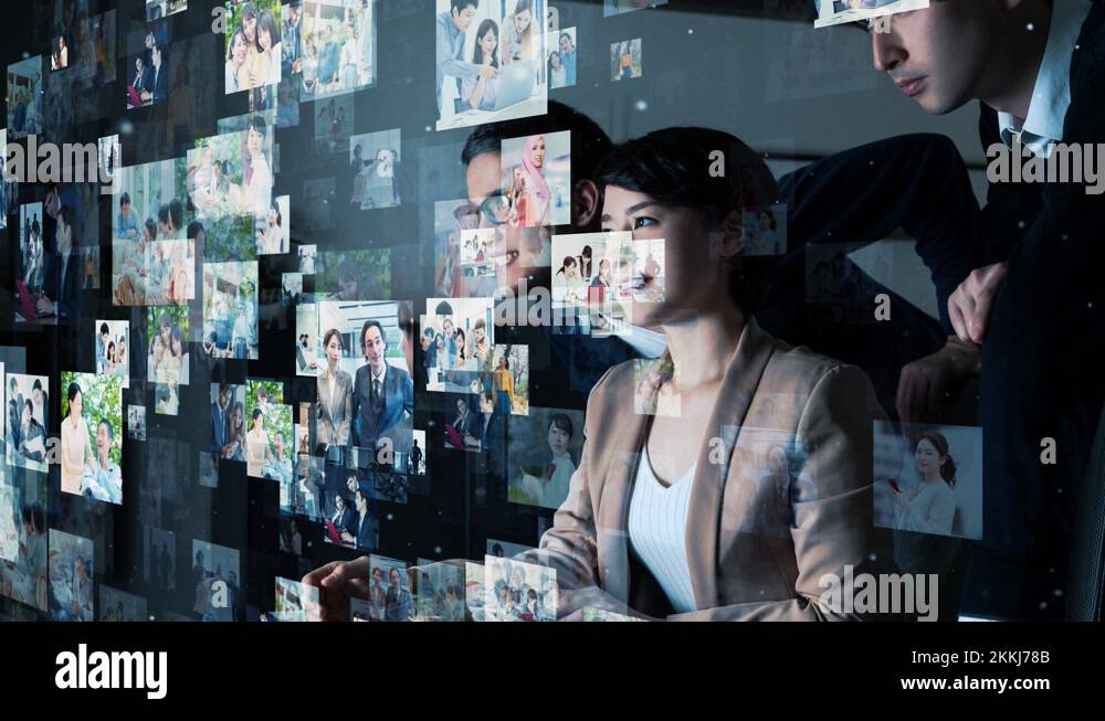 Visual contents concept. Social networking service. Streaming video ...