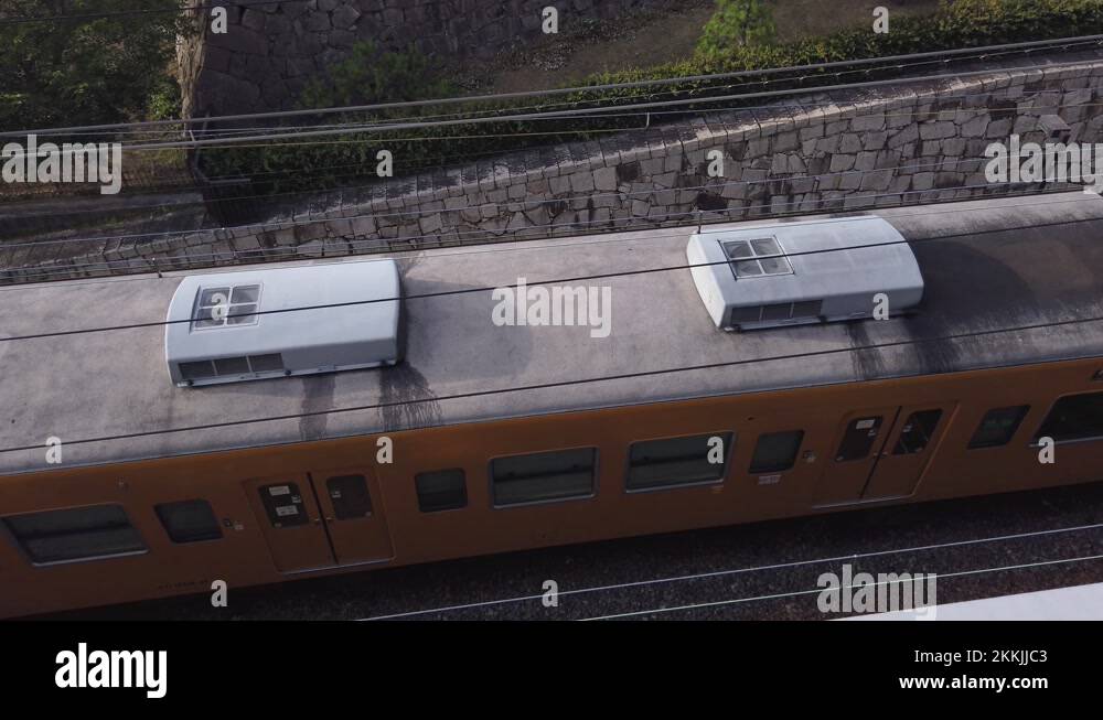 Old Japanese Train at Fukuyama Station, Hiroshima Japan Stock Video
