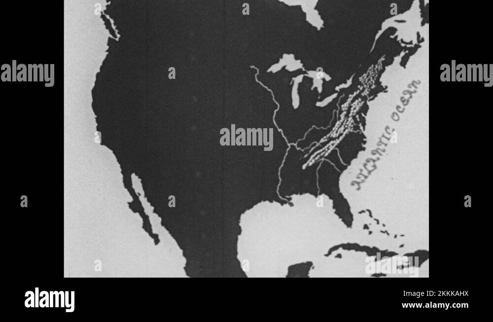 1950s Map is labeled "CHESAPEAKE BAY." Water. Field Stock Video