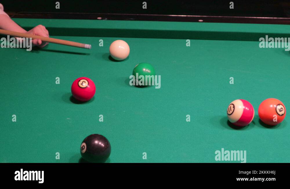 Girls play on billiards punch balls smart game sport calculation