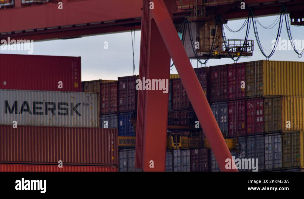 Gantry Crane At Work At The Port Of Vancouver In British Columbia