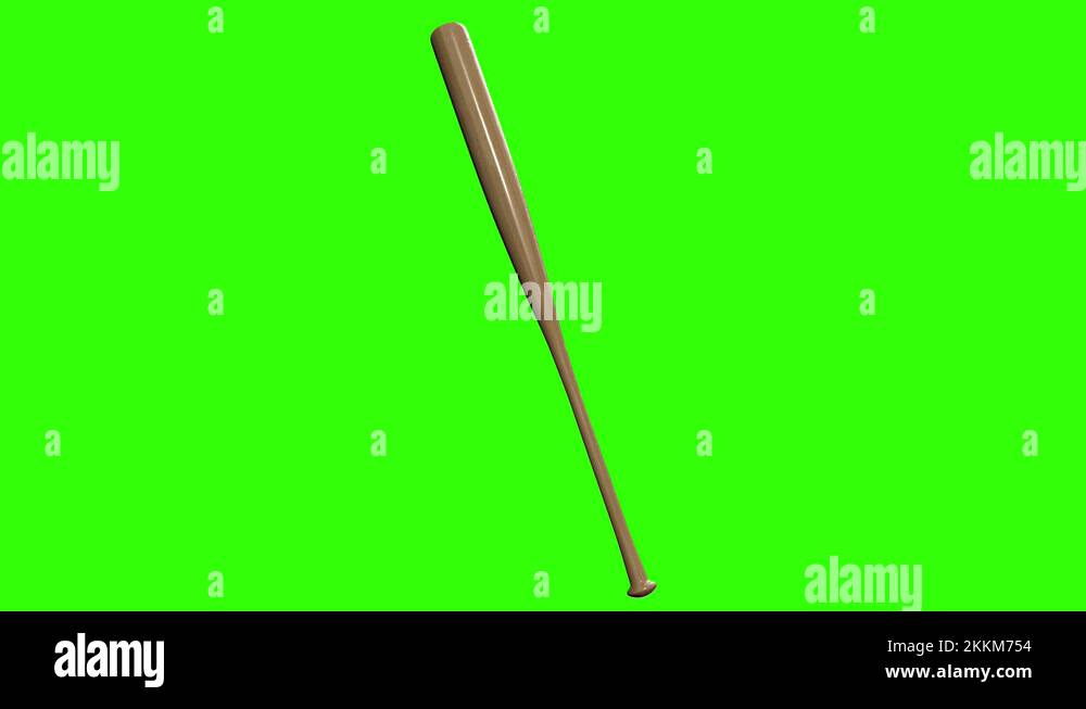 Baseball bat spinning on green screen background 4k footage Stock Video