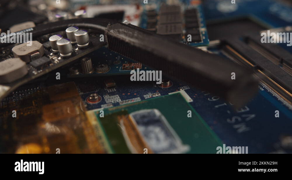 Desktop Circuit Board - Components Of Motherboard Of Computer. - close ...